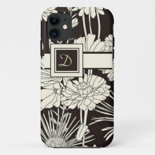 Coque iphone floral Monogramme moderne