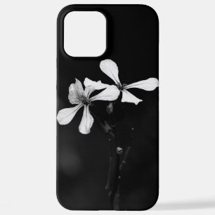 Coque iPhone 12 Pro Max floral noir et blanc minimal