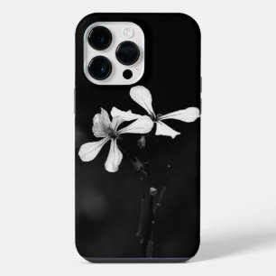 Coque Pour Pour iPhone 14 Pro Max floral noir et blanc minimaliste
