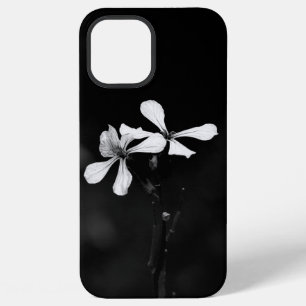 Coque iPhone 12 Pro Max floral noir et blanc minimaliste