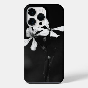 Coque Pour Pour iPhone 14 Pro Max floral noir et blanc minimaliste