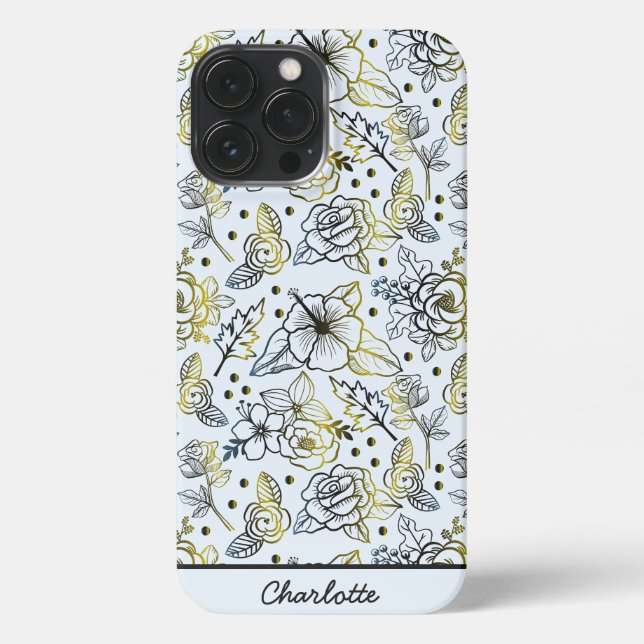Coque iPhone Floral sans couture motif grande fleur personnalis (Verso)