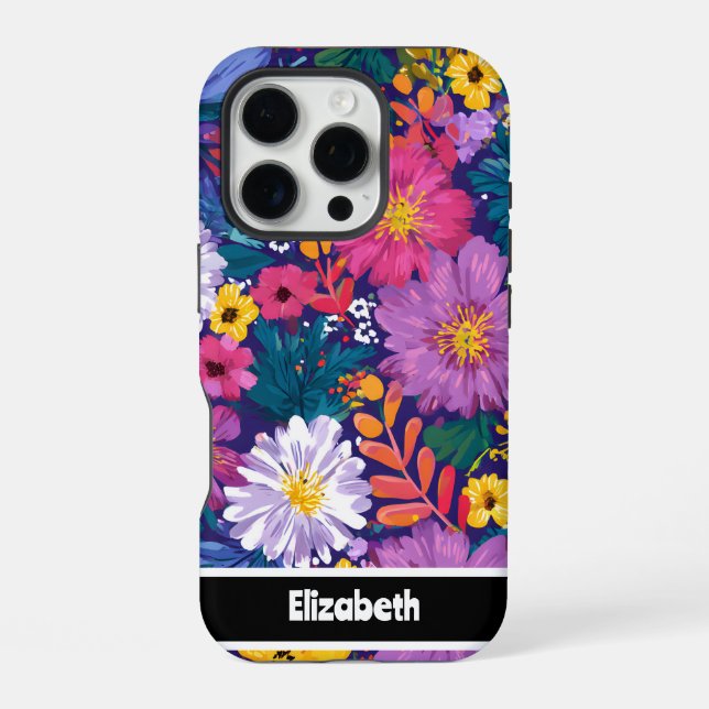 Coque iPhone Floral vibrant (Verso)