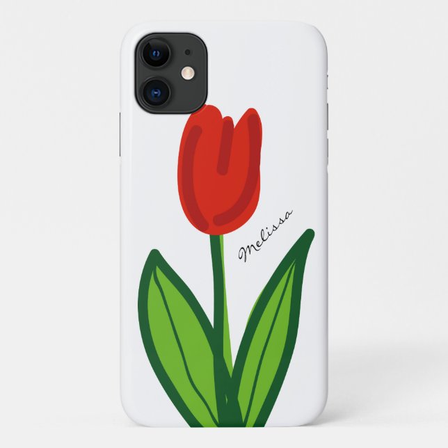 Coque iphone floral Whimsical avec fleur de tulipe (Dos)