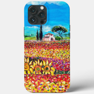 Etui iPhone 13 Pro Max FLORE EN TOSCANE/ Champs, Pépites et tournesols