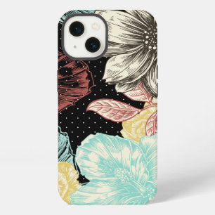 Etui iPhone 13 Flore gravée en gras