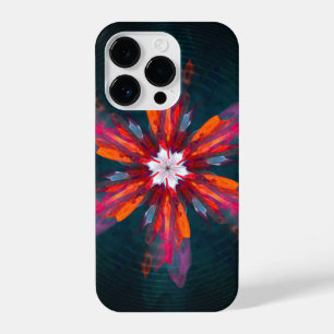 Coque Pour iPhone 14 Plus Flore Mandala Flowers Orange Red Blue Abstract