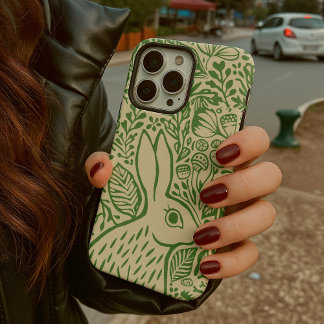 Coque iPhone 15 Pro Max Flore Rabbit Nature Inspiré Art Imprimer