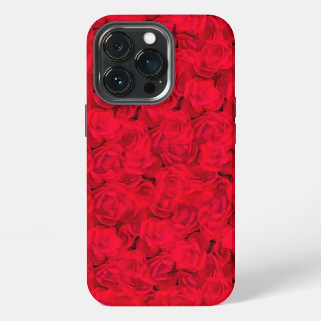 Coque iPhone Flore romantique rouge (Dos)