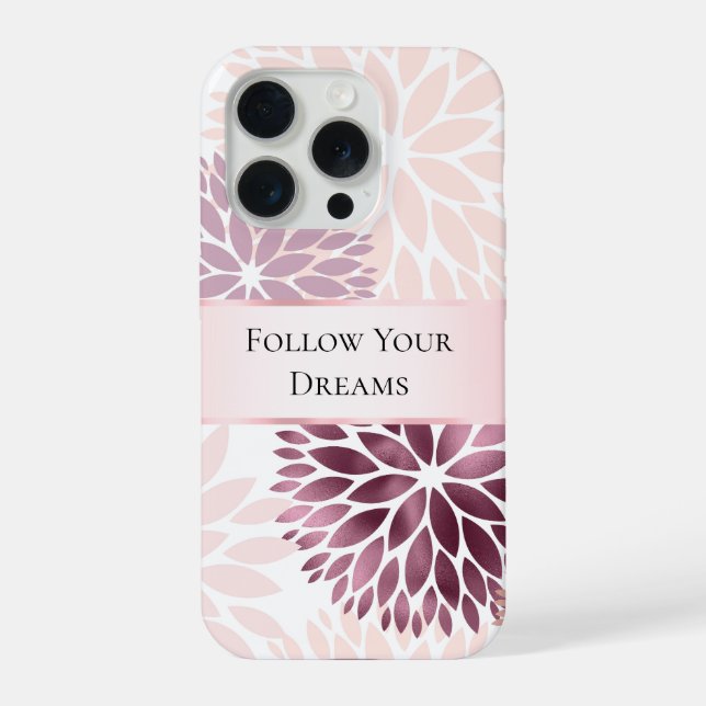Coque iPhone Flore rose Chic élégant (Verso)