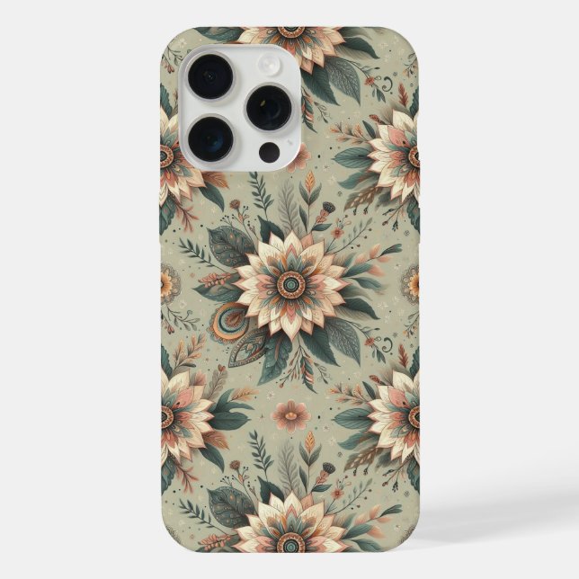 Coque iPhone Flore sur Sage (Verso)