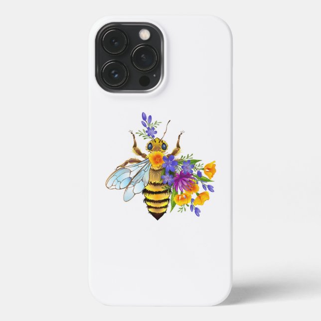Coque iPhone Flower bee with wild plants (Verso)
