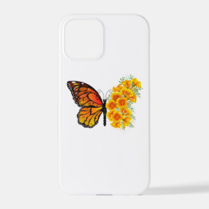 Coque iPhone 12 Pro Flower Butterfly with Yellow California Poppy