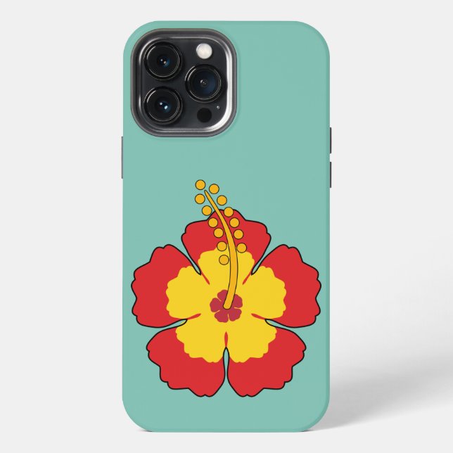 Coque iPhone Flower rouge hibiscus (Verso)