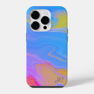 Coque Pour iPhone 14 Plus Flux Acrylique Abstrait - Brises d'Été