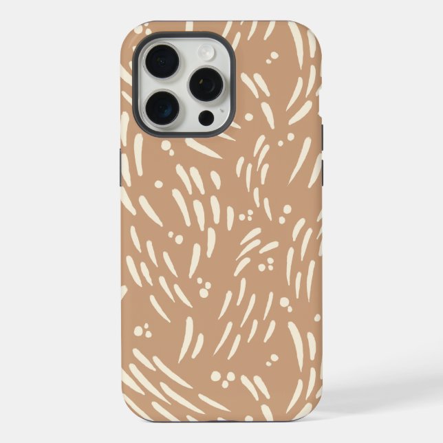 Coque iPhone Flux dans Tan et Crème (Verso)