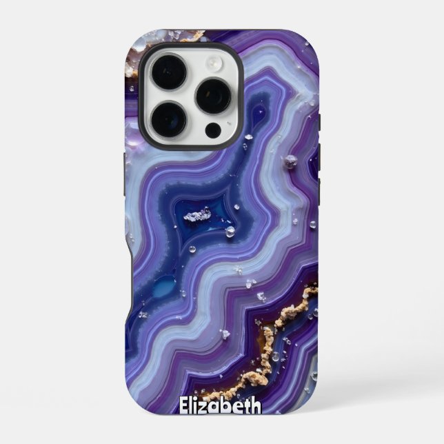 Coque iPhone Flux de géoode Abstrait avec or (Verso)