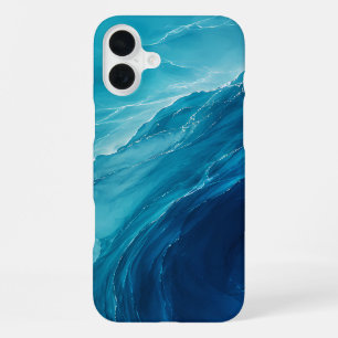 Coque iPhone 16 Plus Flux d'Océan Turquoise de Luxe