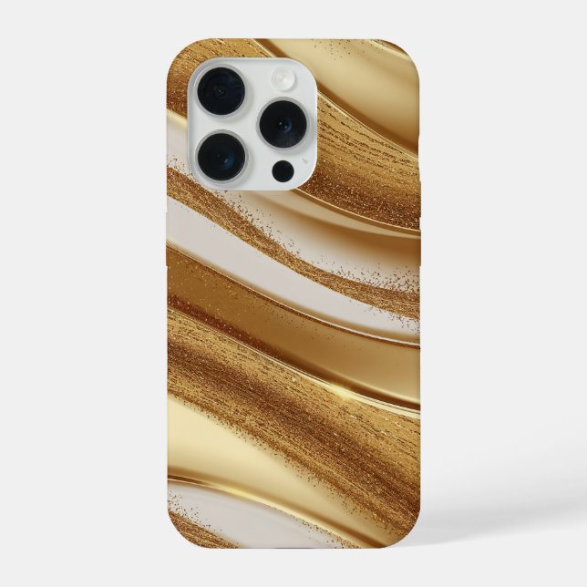 Coque iPhone Flux doré glamour (Verso)