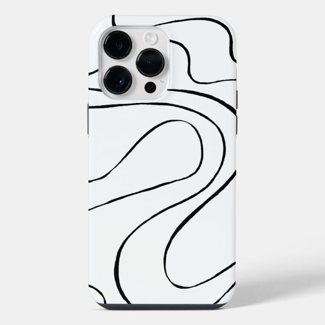 Coque iPhone Flux et reflux 2 - Noir et Blanc (Verso)