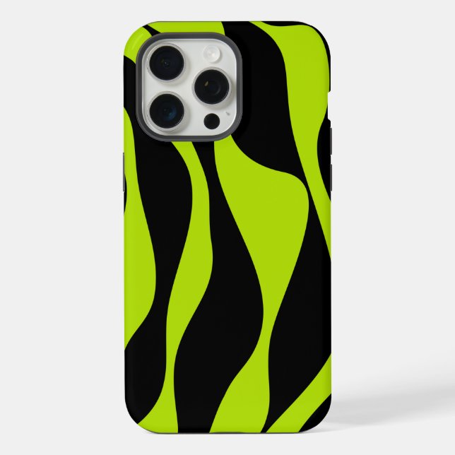 Coque iPhone Flux et reflux 4 - Vert citron (Verso)