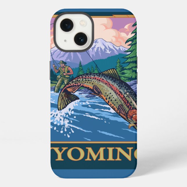 Coque iPhone Fly Fishing Scene - Wyoming (Verso)
