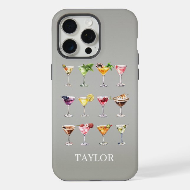 Coque iPhone Folie Martini Monogrammée (Verso)