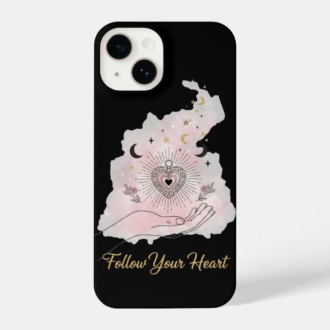 Coque iPhone Follow Your Heart - Sacred Heart Celestial Magic (Verso)