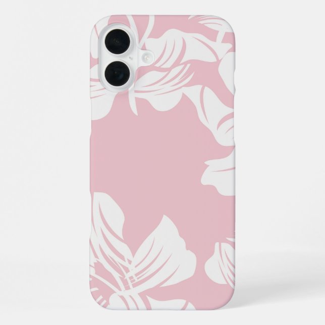 Coque iPhone Fond à motif floral blanc (Verso)