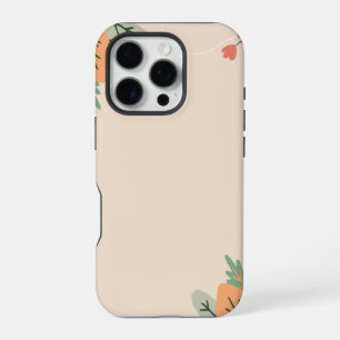 Coque iPhone 16 Pro Fond à motif floral minimaliste