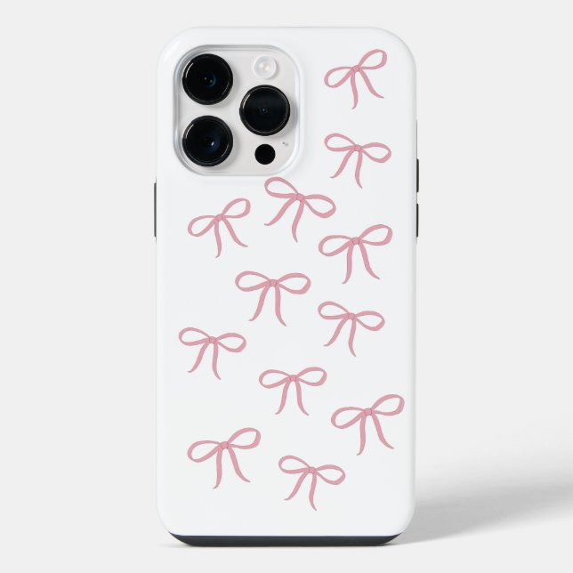 Coque iPhone Fond à ruban rose (Verso)
