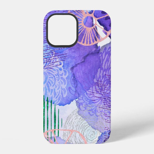 Coque iPhone Fond abstrait aquarelle (Verso)