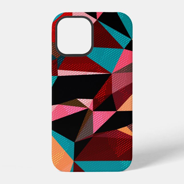 Coque iPhone Fond abstrait avec des triangles et des géométries (Verso)