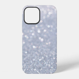 Coque iPhone 12 fond abstrait de paillettes d'argent brillantes