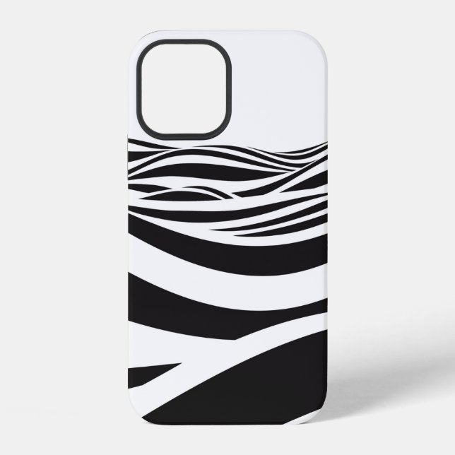 Coque iPhone Fond abstrait de vagues. Illusion optique 3D- (Verso)
