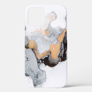 Coque iPhone 12 Fond abstrait d'encre et d'acrylique. Tendance 201