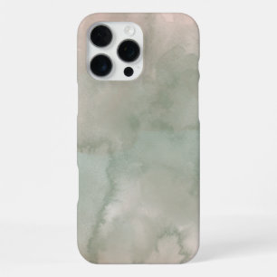 Coque iPhone 16 Pro Max Fond aquarelle abstrait vert