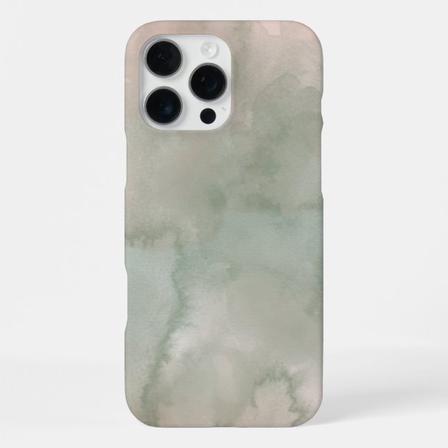 Coque iPhone Fond aquarelle abstrait vert (Verso)
