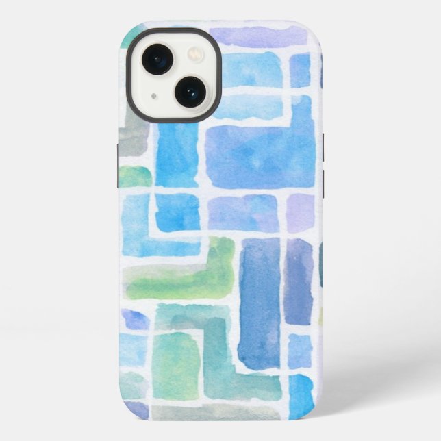 Coque iPhone Fond aquarelle peint abstrait. (Verso)