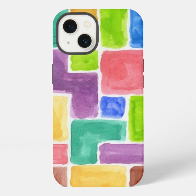 Coque iPhone Fond aquarelle peint abstrait. 2 (Verso)