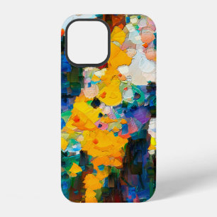 Coque iPhone 12 Fond artistique abstrait. Texture chaleureuse et v