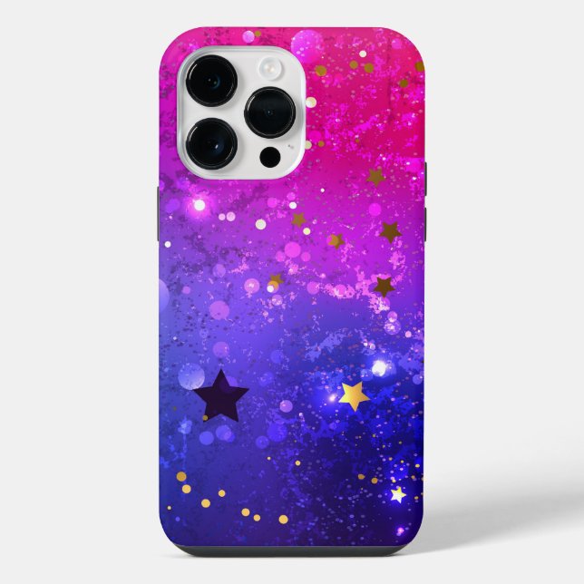 Coque iPhone Fond bleu rose brillant (Verso)