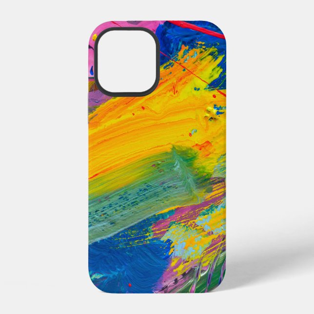 Coque iPhone Fond d'art abstrait. Fond peint à la main.  (Verso)