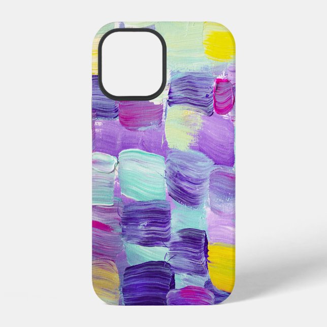 Coque iPhone Fond d'art abstrait peint à la main (Verso)