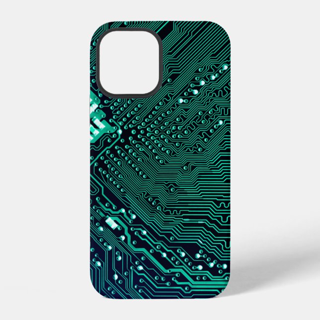 Coque iPhone Fond de carte de circuit électronique, abstrait, b (Verso)