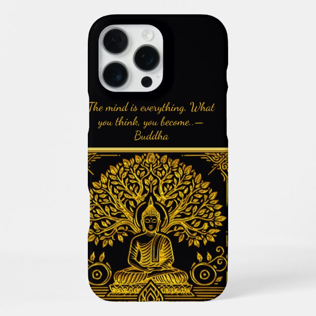 Coque iPhone Fond de feuillage pour Bouddha doré (Verso)
