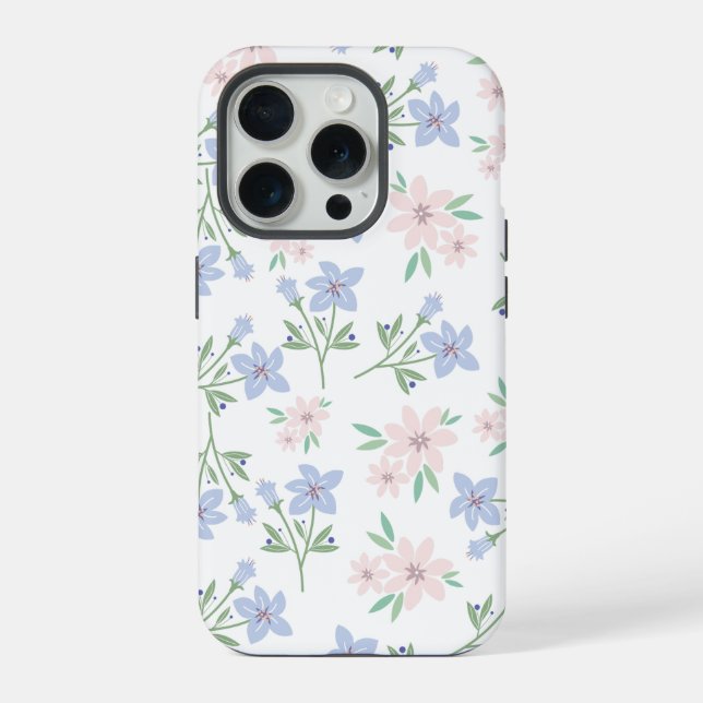 Coque iPhone Fond de fleurs pastel (Verso)