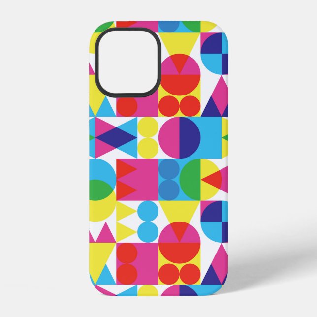 Coque iPhone Fond de formes transparentes rétro (Verso)
