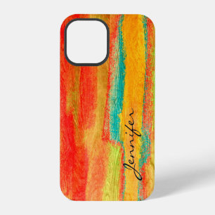 Coque iPhone 12 Pro Fond de grain de bois moderne coloré #6