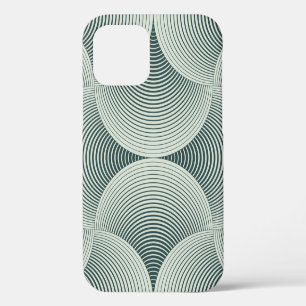 Coque iPhone 12 Fond de grille de pétales géométriques ornés abstr